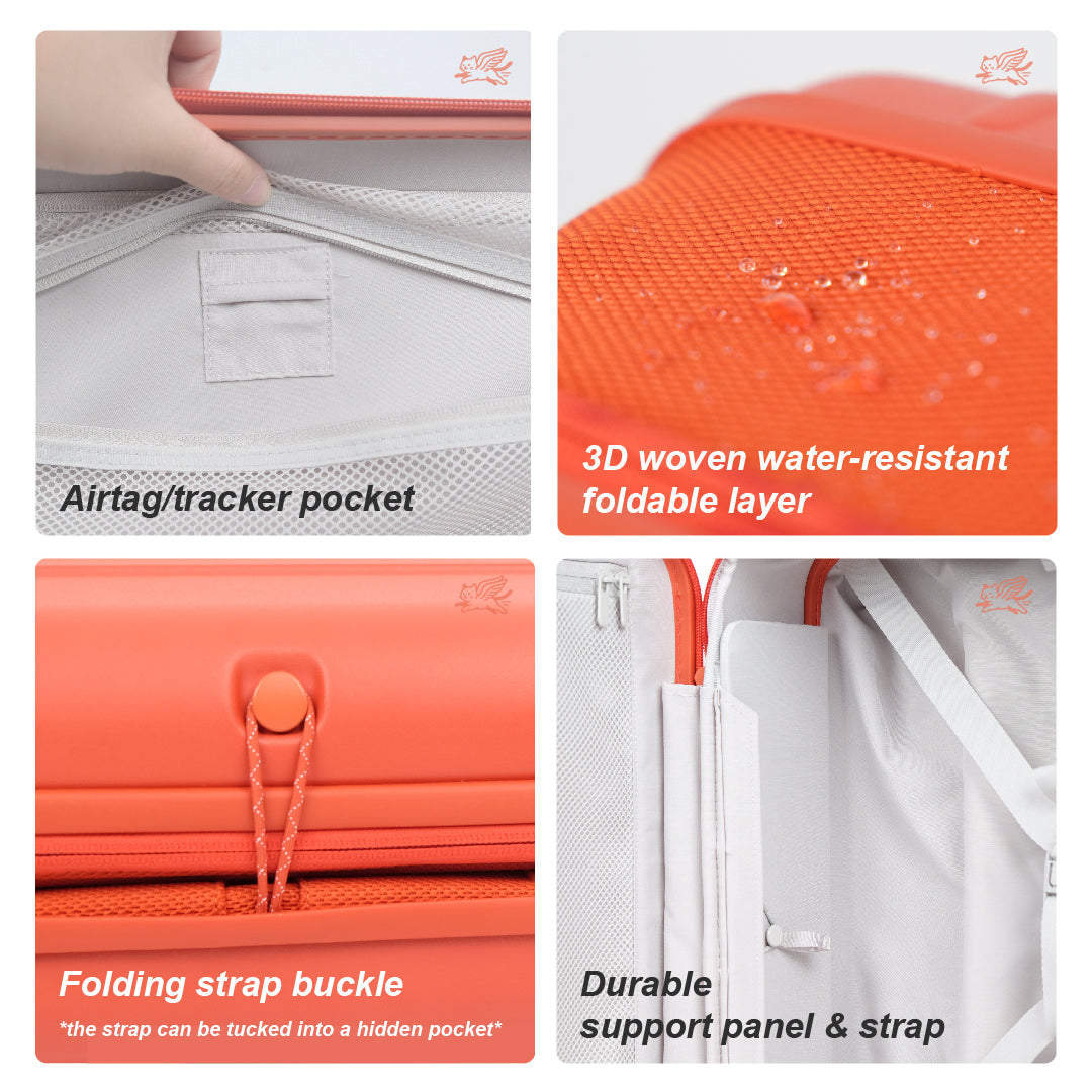 Premium Collapsible Carry-On Luggage (Sunset Orange)