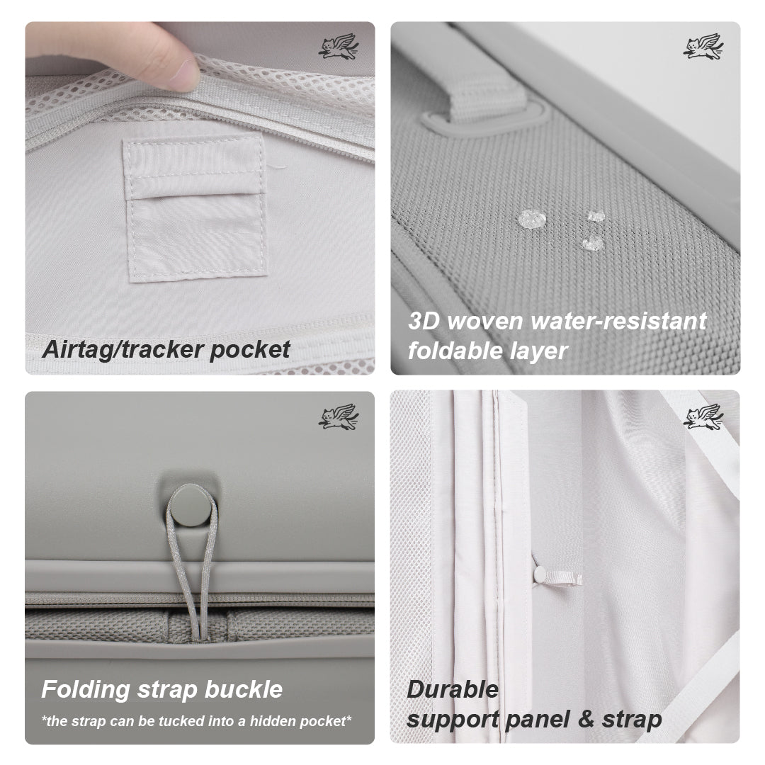 Premium Collapsible Carry-On Luggage (Cloud Grey)