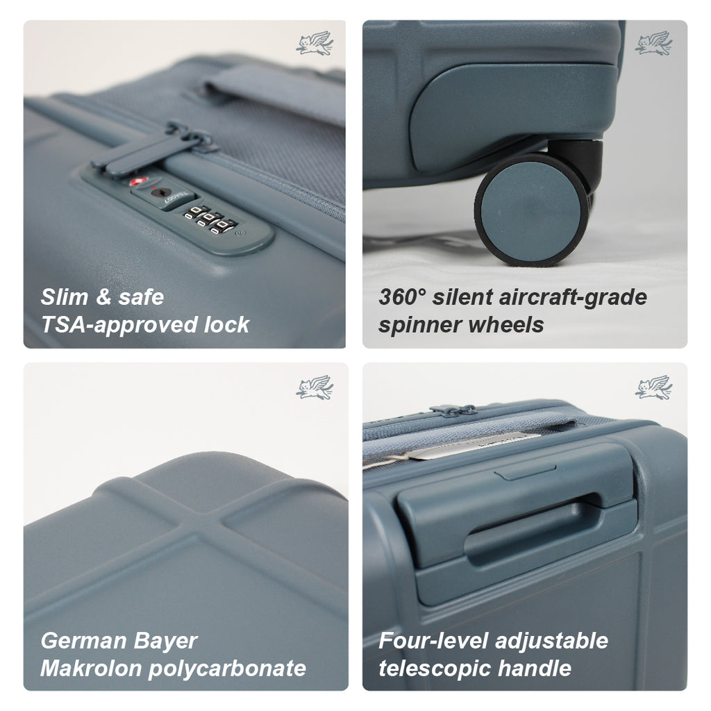 Premium Collapsible Carry-On Luggage (Slate Blue)