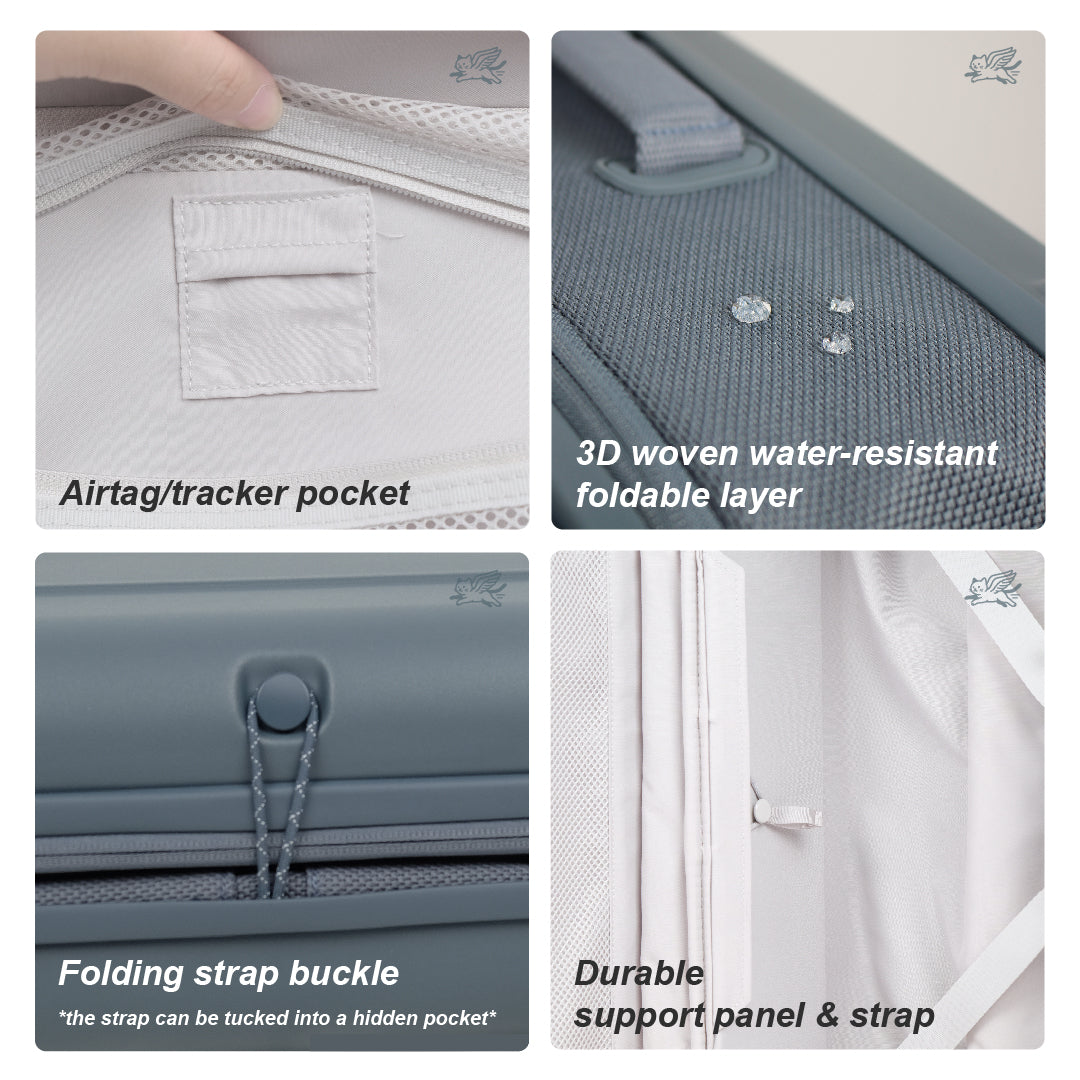 Premium Collapsible Carry-On Luggage (Slate Blue)