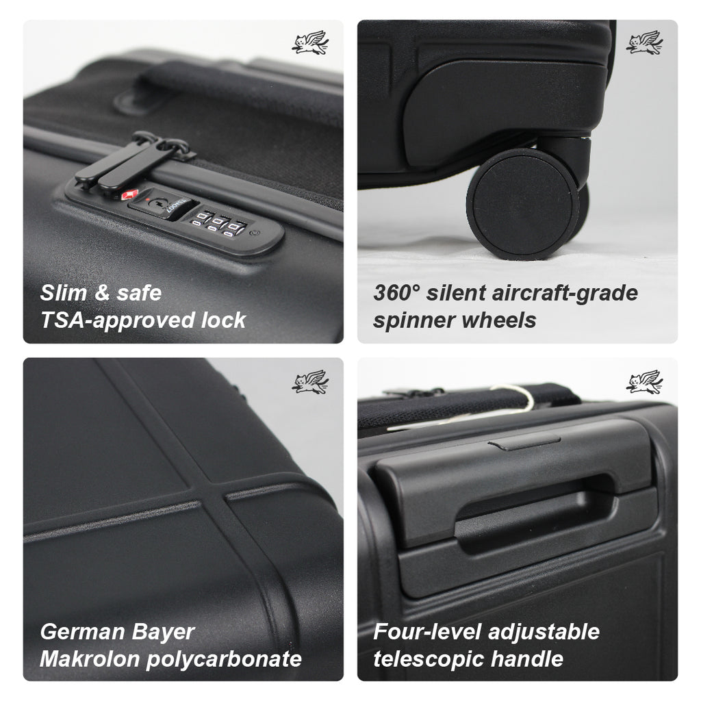 Premium Collapsible Carry-On Luggage (Obsidian Black)