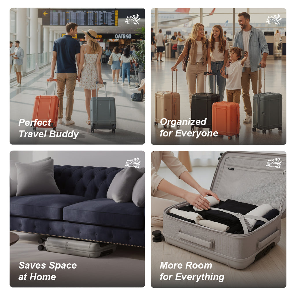 Premium Collapsible Carry-On Luggage (Slate Blue)