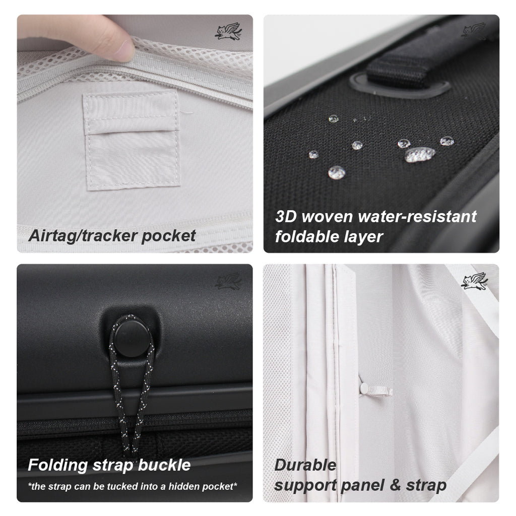 Premium Collapsible Carry-On Luggage (Obsidian Black)