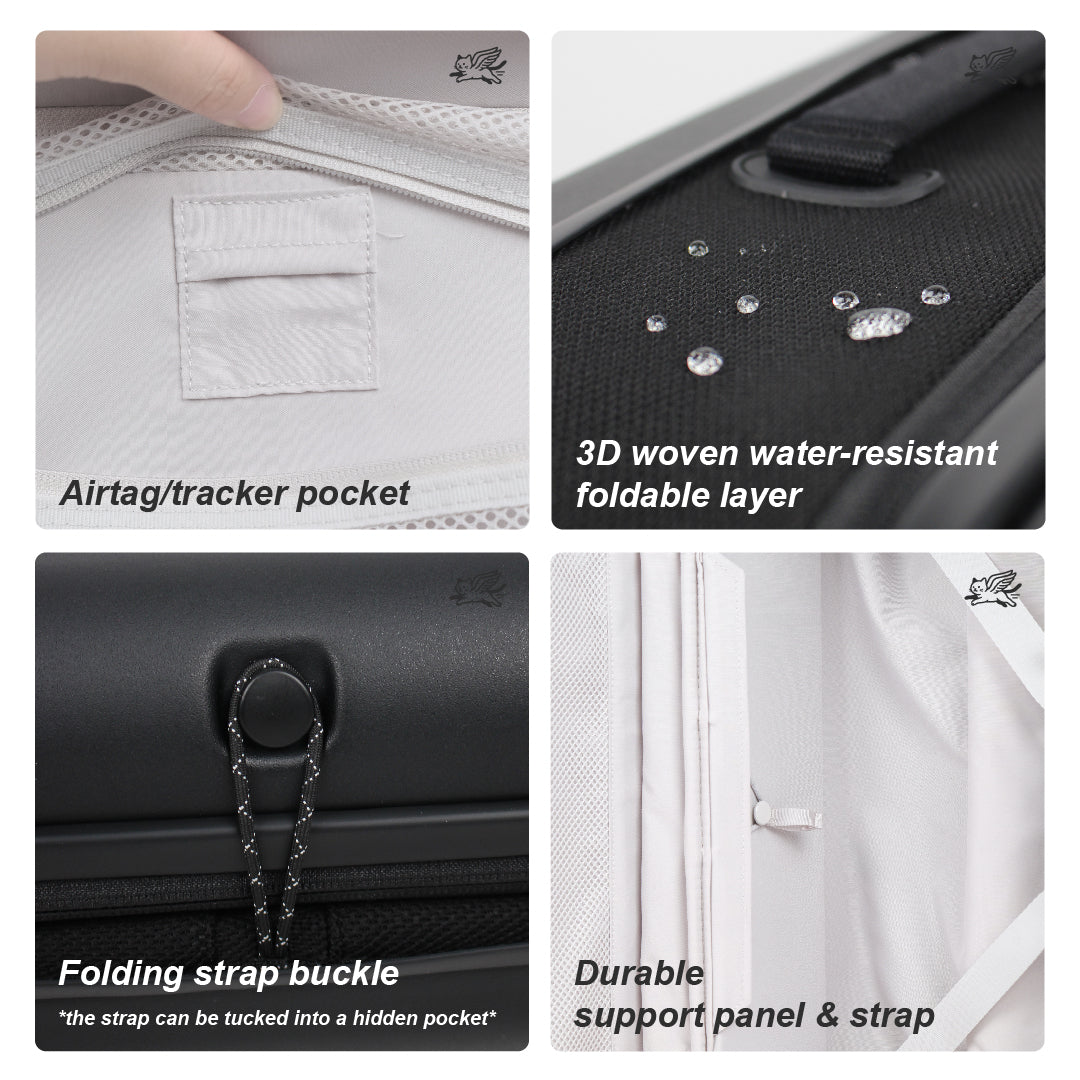 Premium Collapsible Carry-On Luggage (Obsidian Black)