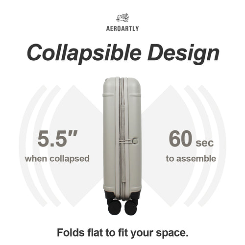 Premium Collapsible Carry-On Luggage (Cloud Grey)