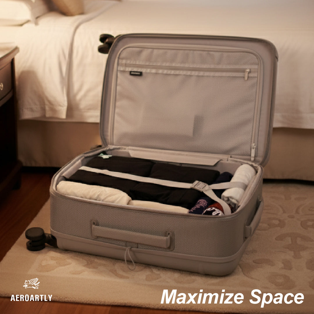 Premium Collapsible Carry-On Luggage (Cloud Grey)