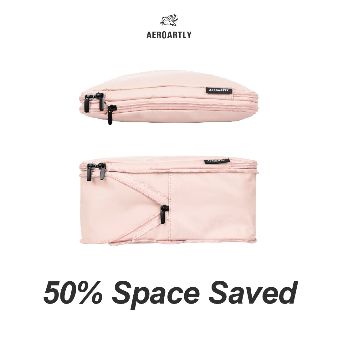 Premium Compression Packing Cubes - 4pc (Pastel Pink)