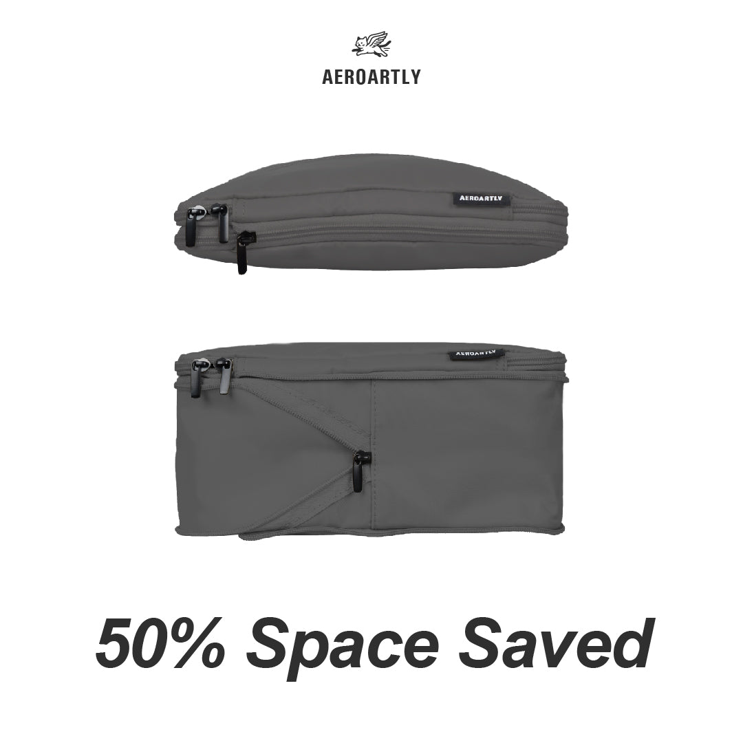 Premium Compression Packing Cubes - 4pc (Charcoal Grey)