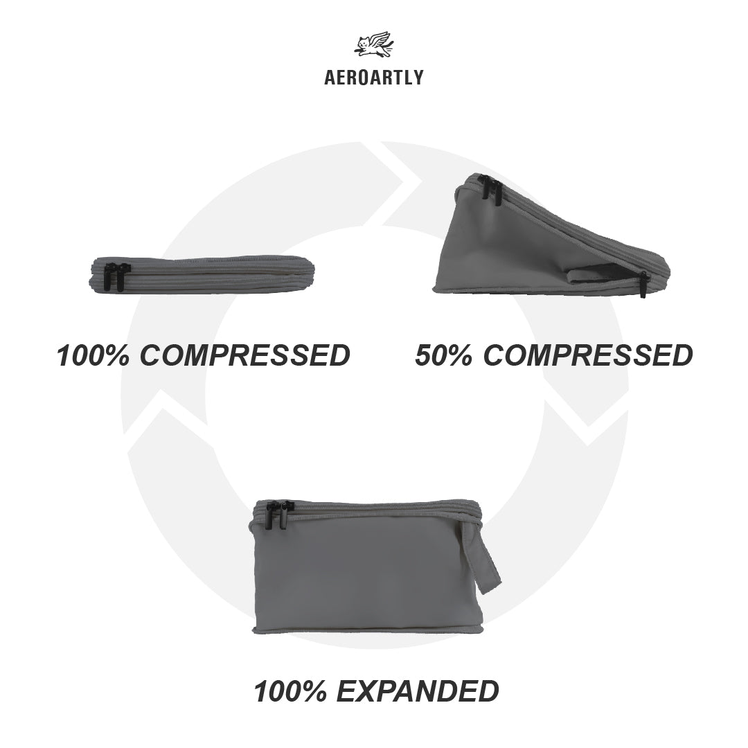 Premium Compression Packing Cubes - 4pc (Charcoal Grey)