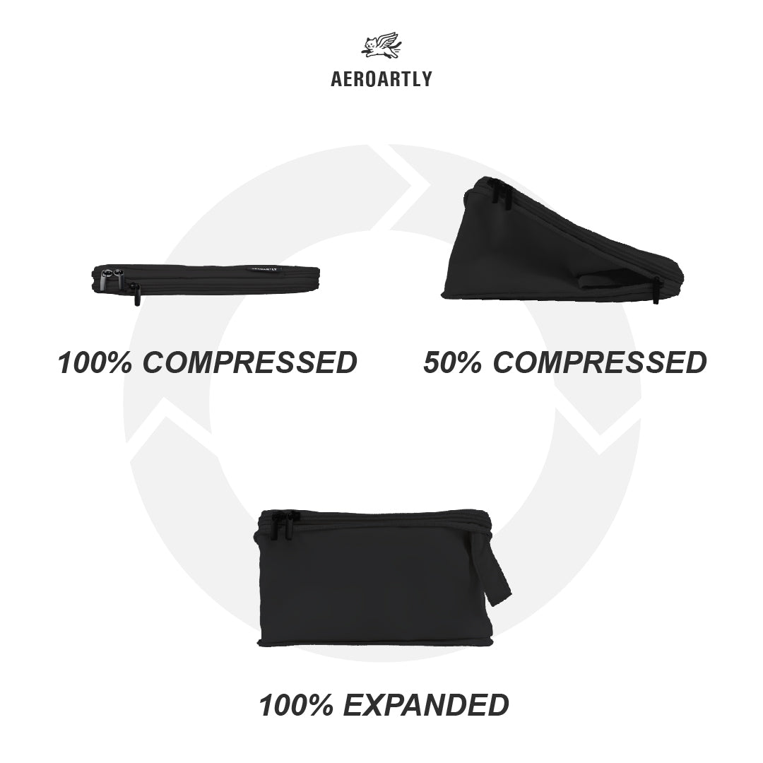 Premium Compression Packing Cubes - 4pc (Obsidian Black)