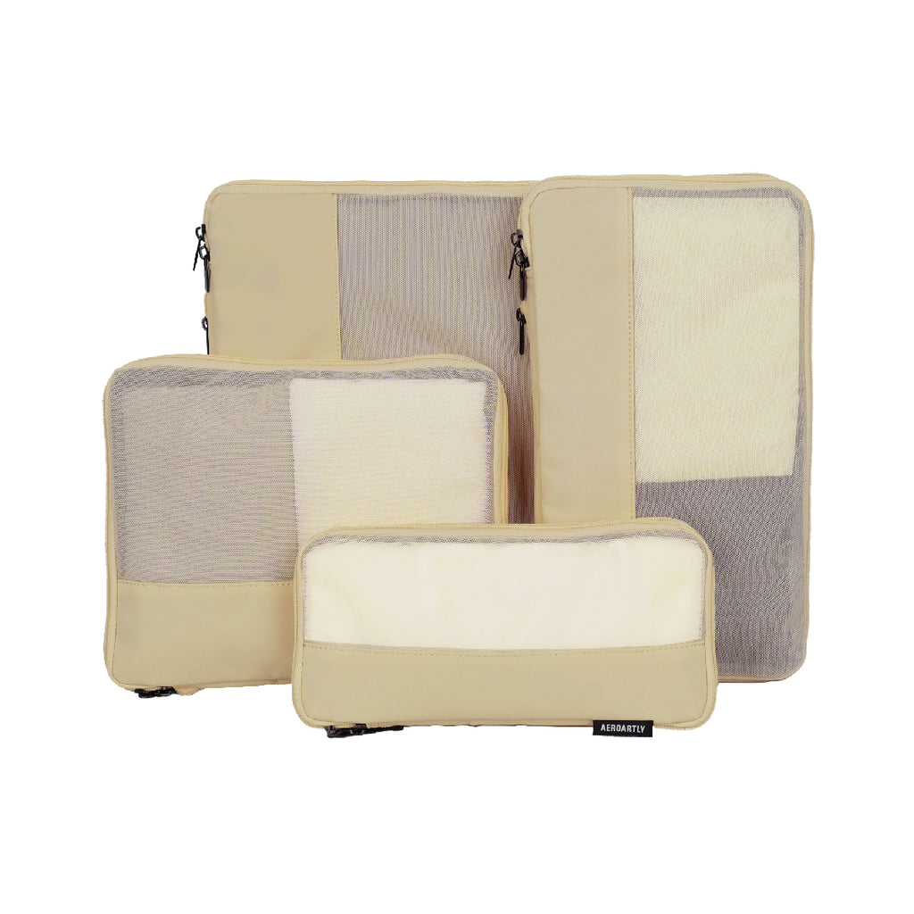 Premium Compression Packing Cubes - 4pc (Sandstone Beige)
