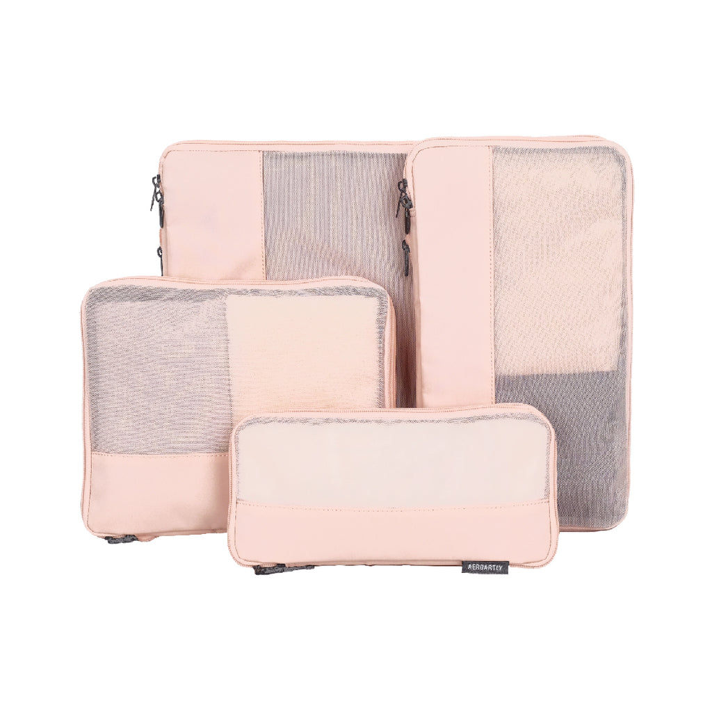 Premium Compression Packing Cubes - 4pc (Pastel Pink)