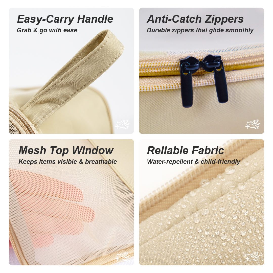 Premium Compression Packing Cubes - 4pc (Sandstone Beige)