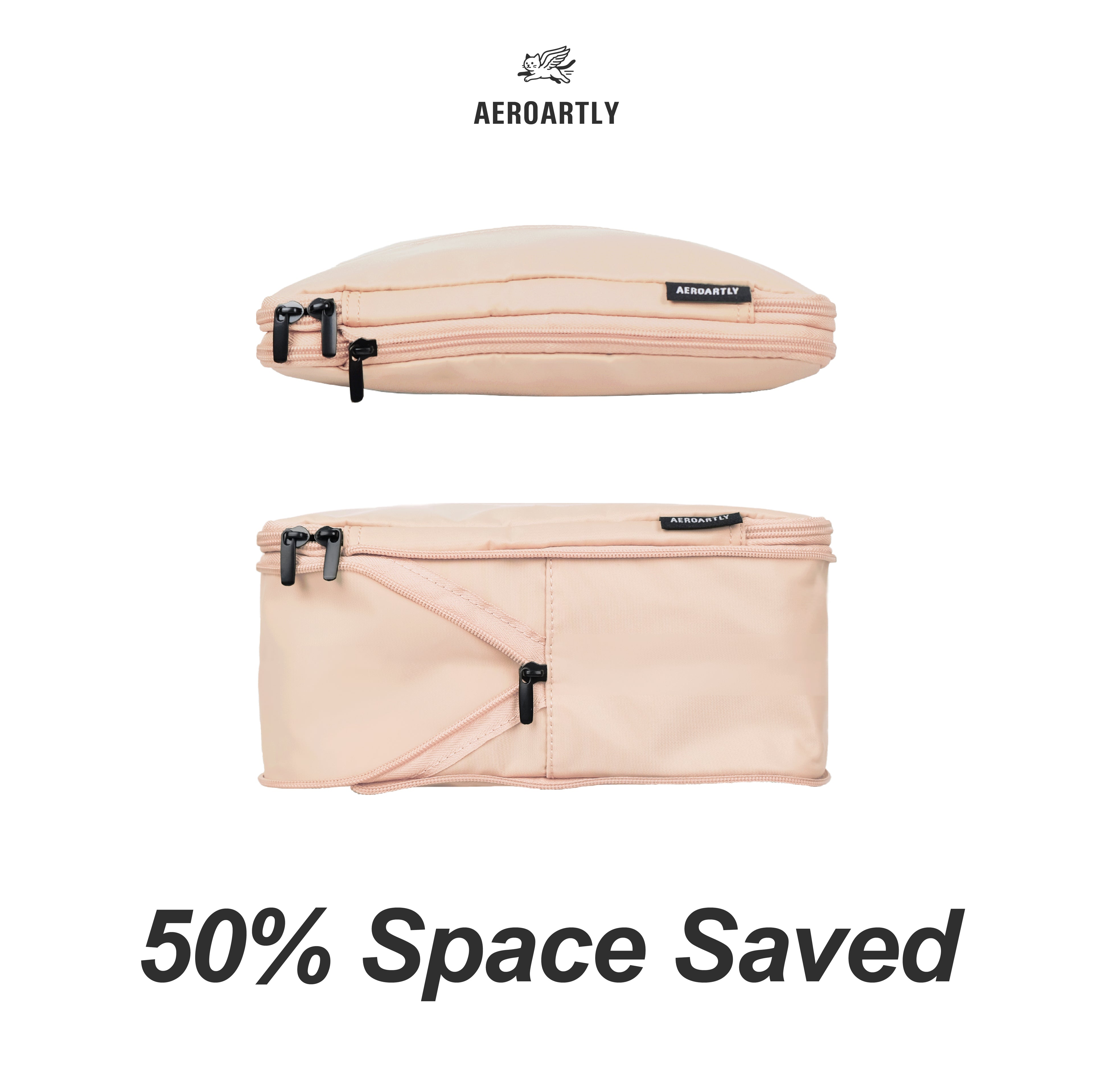 Premium Compression Packing Cubes - 4pc (Pastel Pink)