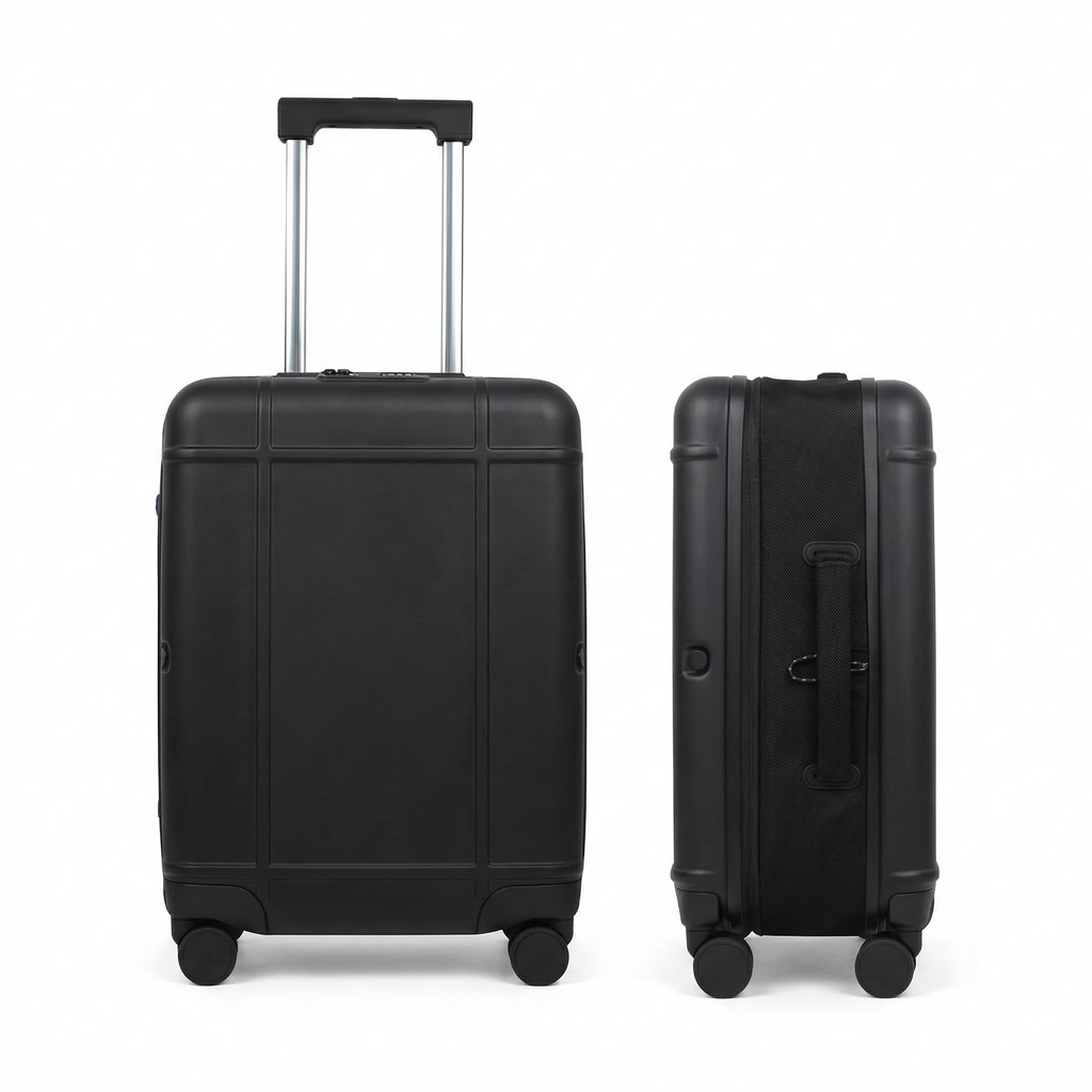 Premium Slim Carry-On Luggage (Obsidian Black)