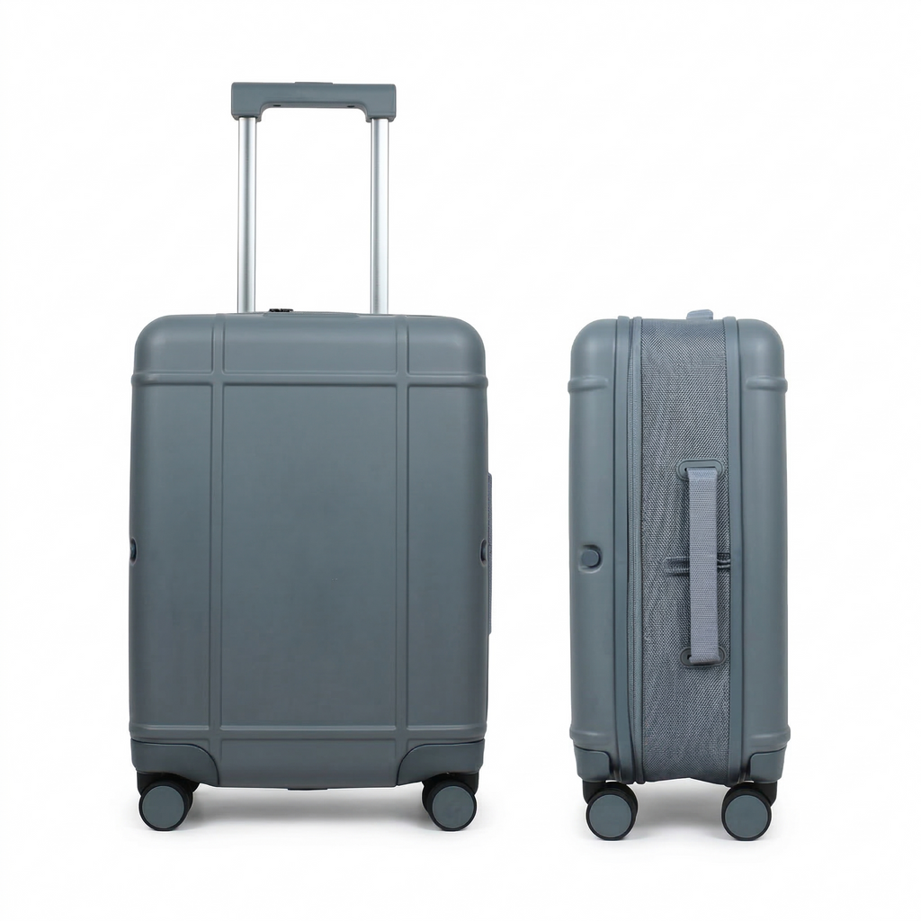 Premium Slim Carry-On Luggage (Slate Blue)