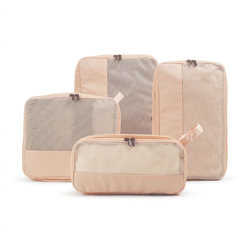 Premium Compression Packing Cubes - 4pc (Pastel Pink)