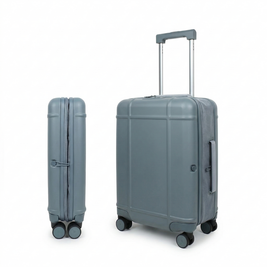 Premium Slim Carry-On Luggage (Slate Blue)
