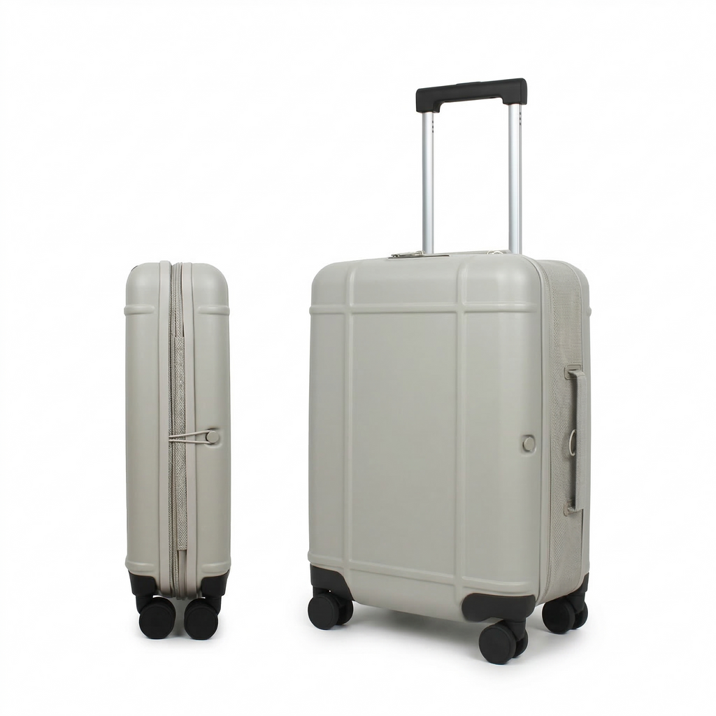 Premium Slim Carry-On Luggage (Cloud Grey)