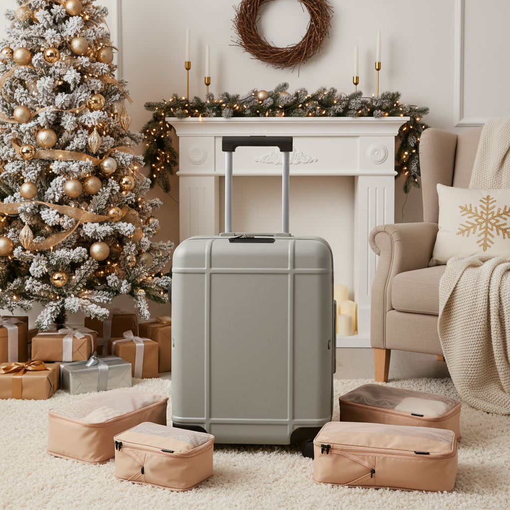 Premium Travel Set - Carry-on Suitcase & Packing Cubes (Cloud Grey)